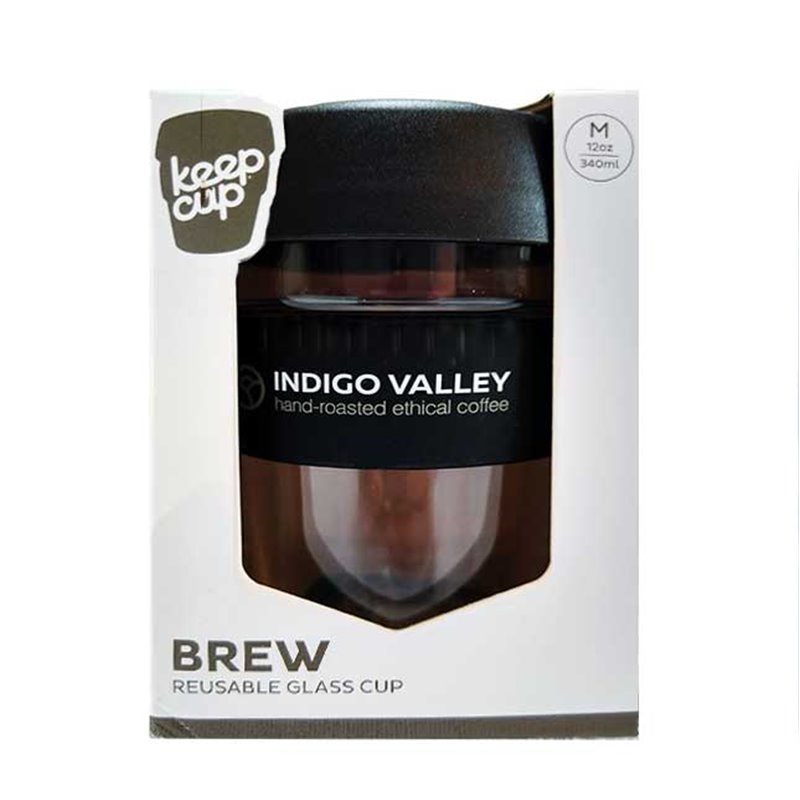 Indigo Valley KeepCup 12oz - Glass/Black Indigo Valley KeepCup 12oz - Glass/Black