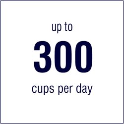 up to 300 cups per day